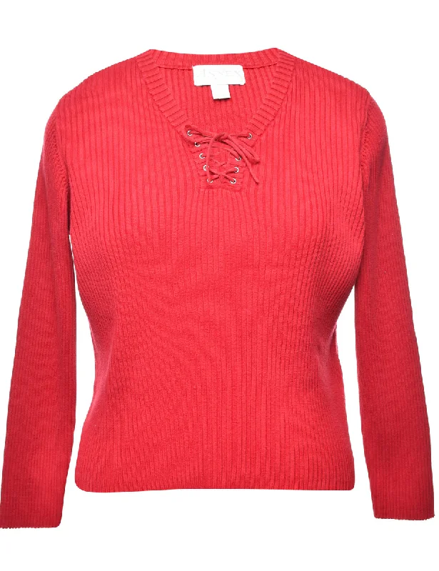 Neck Tie Petites Jumper - L