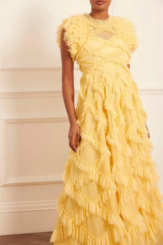 Online Only Genevieve Ruffle Gown