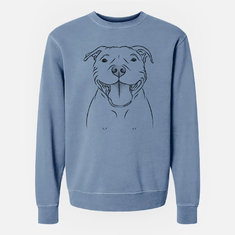 Bare Wafer the Staffordshire Bull Terrier - Unisex Pigment Dyed Crew Sweatshirt