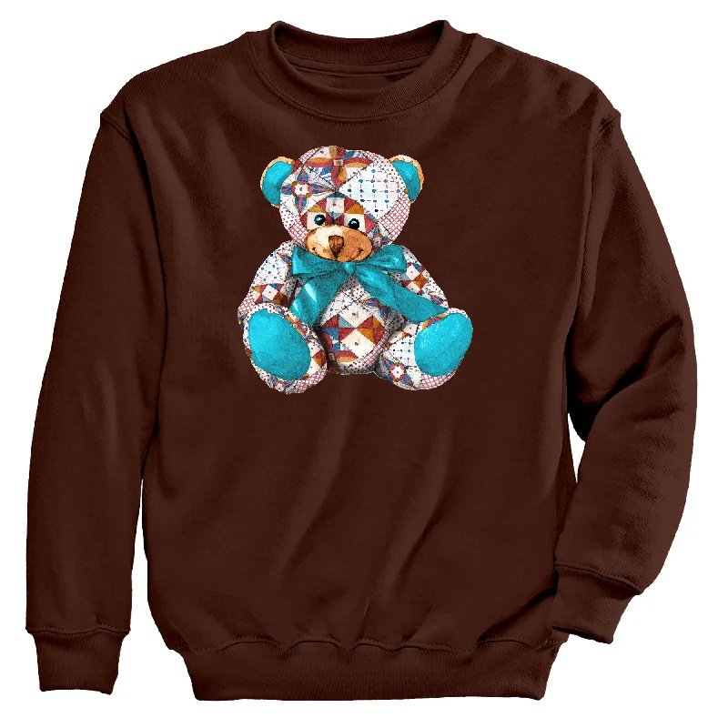 Patchwork Teddy Women's Crew Neck Sweatshirt