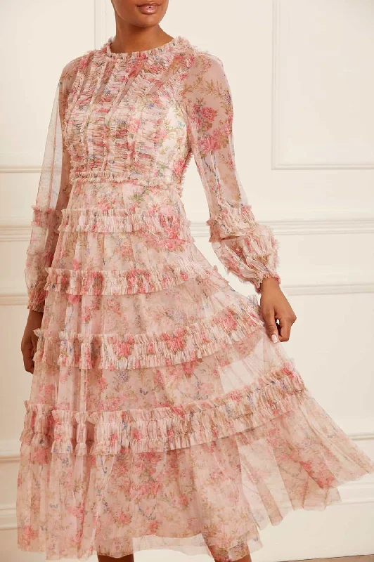 Super Savings Floral Wreath Ruffle Ballerina Dress