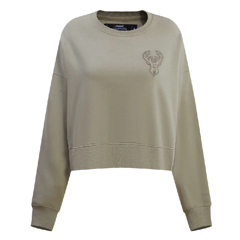 SUDADERA DE CUELLO REDONDO NBA MILWAUKEE BUCKS NEUTRAL PARA MUJER