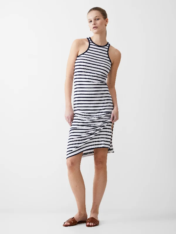 Super Bargain Ribbed Racer Stripe Dress