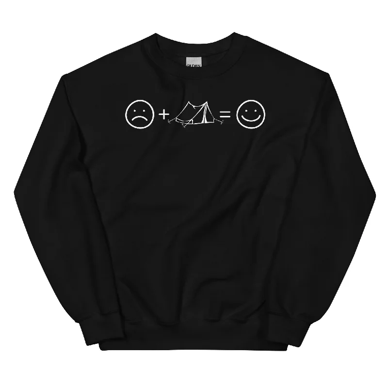 Lächelndes Gesicht und Camping - Sweatshirt (Unisex)