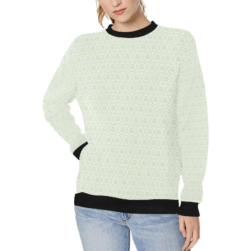 Cucumber pattern background Women's Crew Neck Sweatshirt