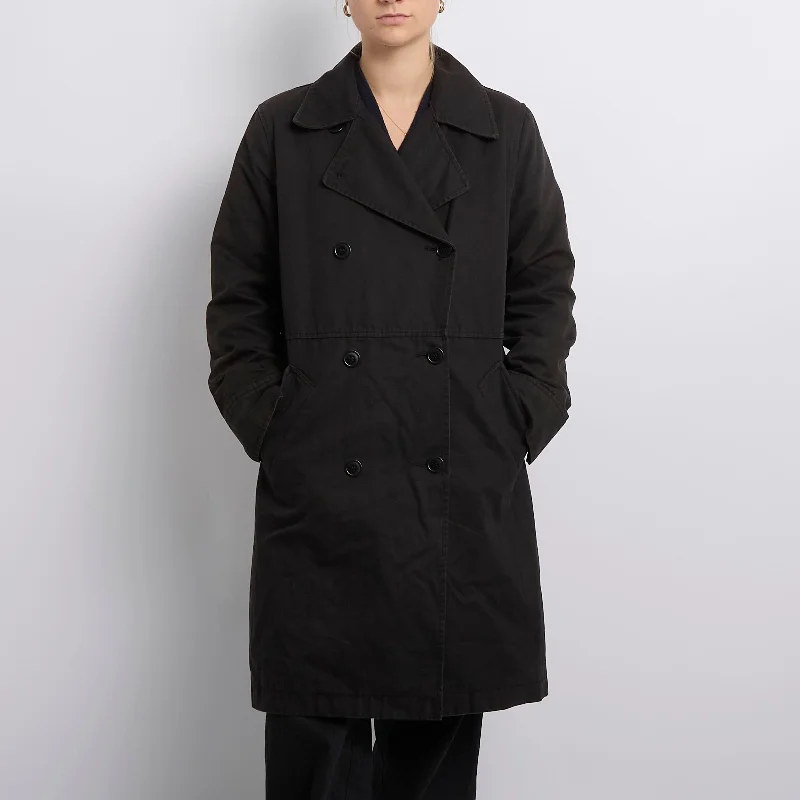 Denim Padded Trench Coat-UK 14