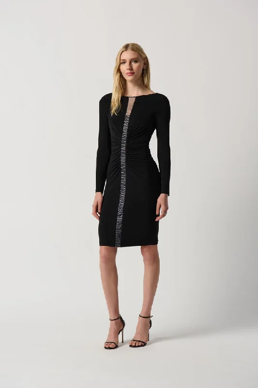 Joseph Ribkoff Silky Knit Dress With Rhinestone Detail