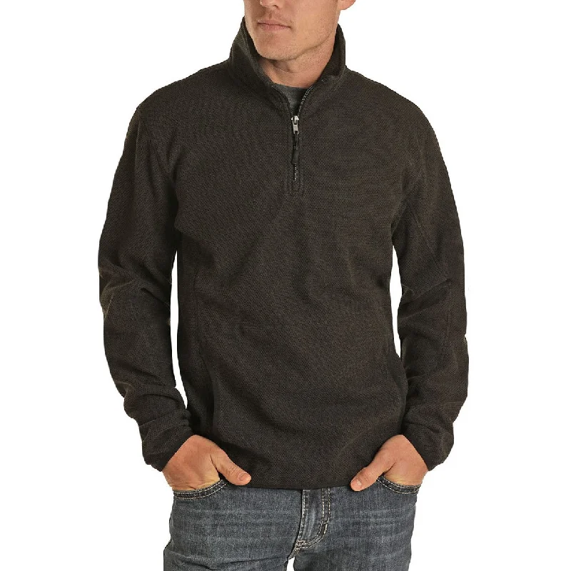 Powder River Outfitters® Men's Quarter Zip Black Pullover 91-1046-01