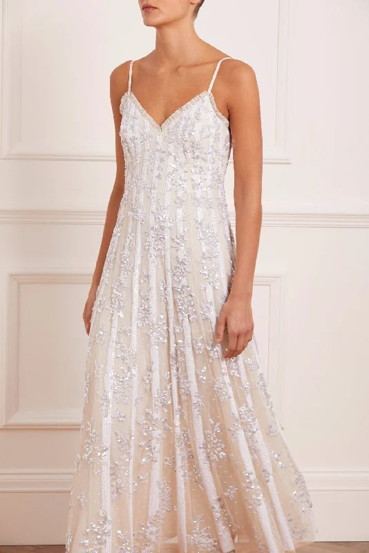 Overstock Floral Evermore Sequin Cami Ankle Gown