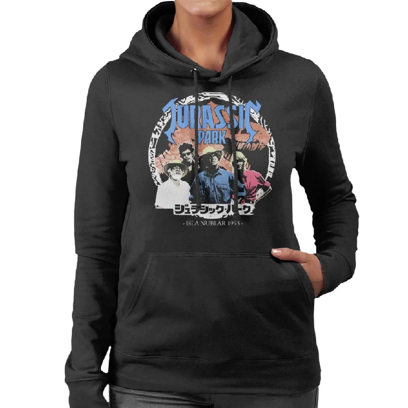 Jurassic Park Isla Nublar Characters Women's Hooded Sweatshirt