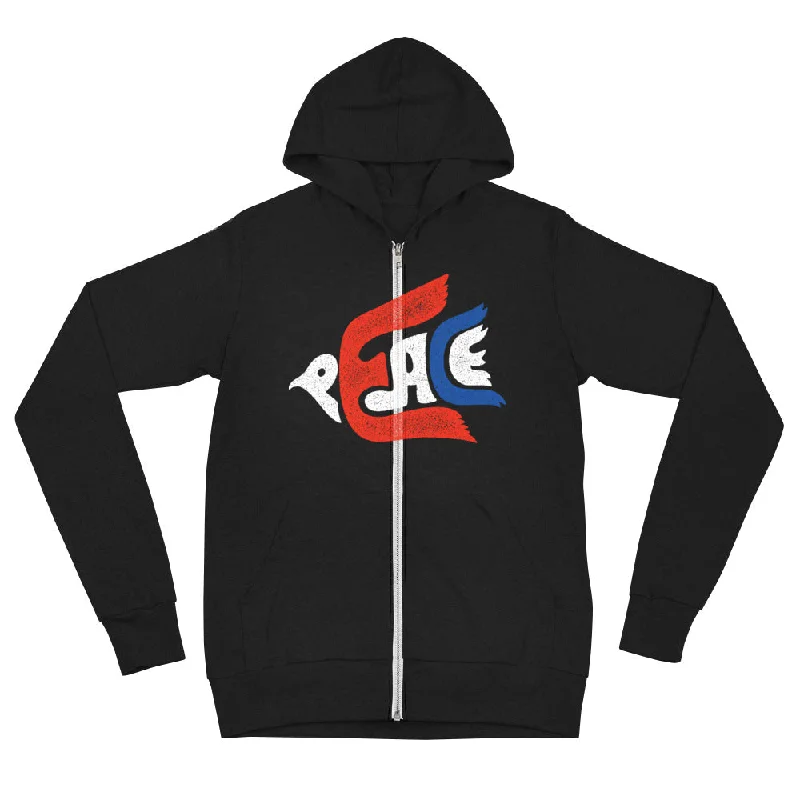 Peace Dove Typography Tri-Blend Hoodie Sweatshirt