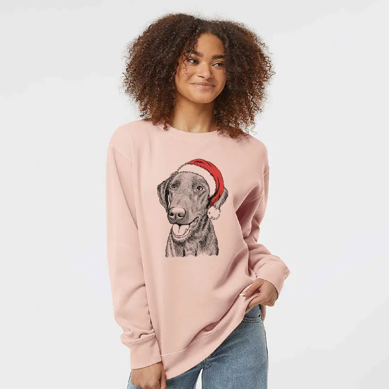 Santa Onyx the Labrador Retriever - Unisex Pigment Dyed Crew Sweatshirt