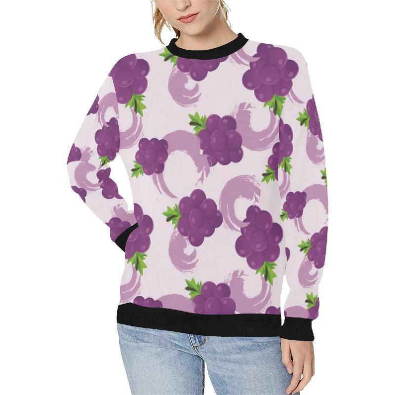 Cute Grape pattern Women's Crew Neck Sweatshirt