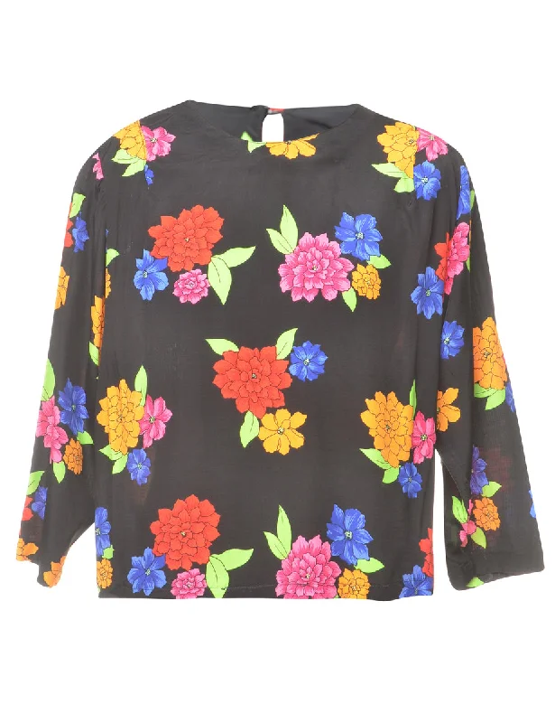 Floral Printed Top - L