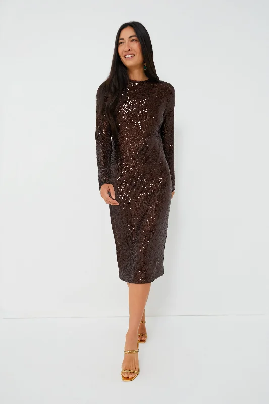 Chocolate Brown Harlow Sequin Dress