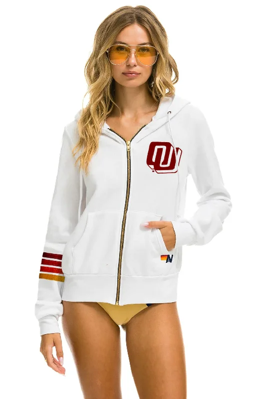 UNIVERSITY OF OKLAHOMA SOONERS ZIP HOODIE - WHITE