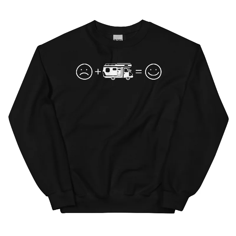 Lächelndes Gesicht und Camping - Sweatshirt (Unisex)