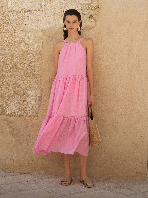 Super Deal Aleska Textured Midaxi Dress