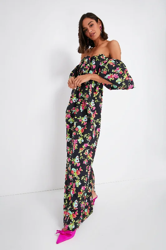 Red Pink Noir Floral Reyna Dress