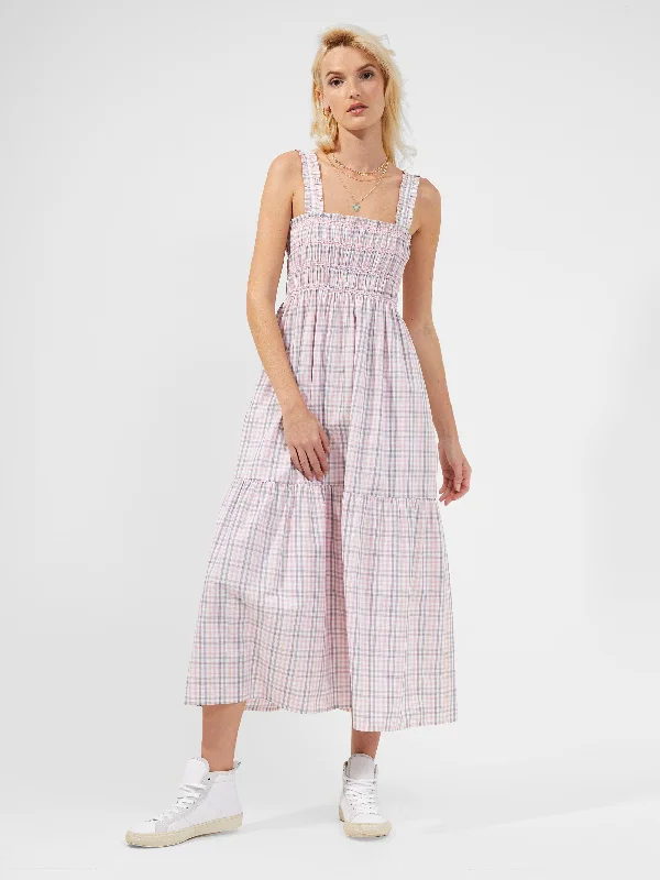 Super Sale Yaki Organic Check Sun Dress