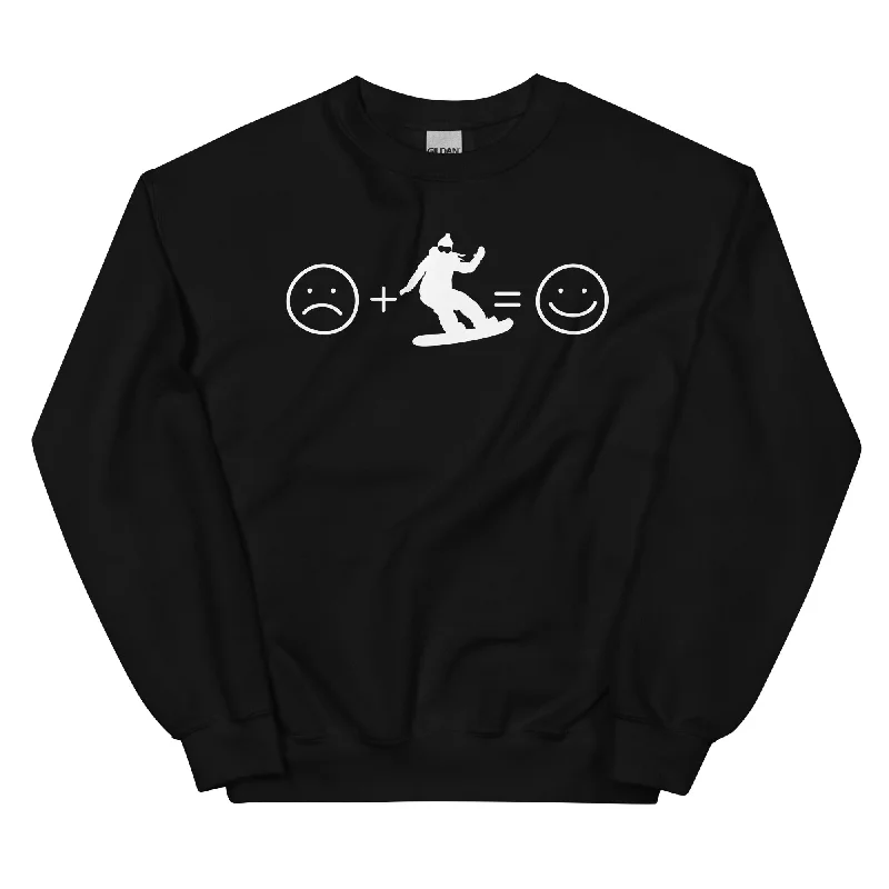 Lächelndes Gesicht und Snowboarding - Sweatshirt (Unisex)