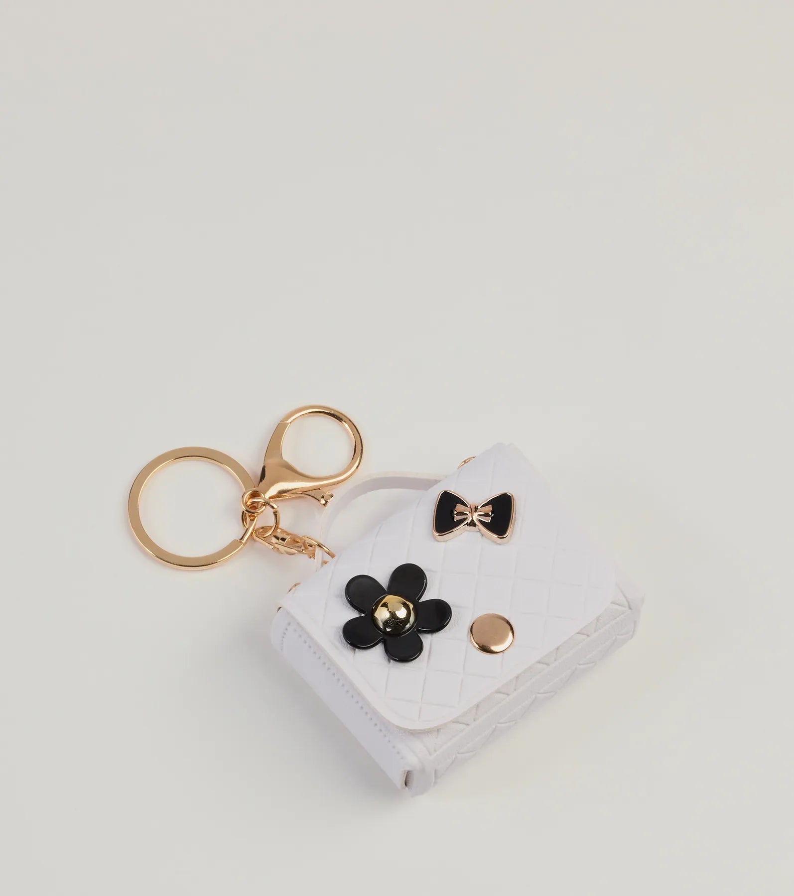 Flower Bow Mini Purse Keychain