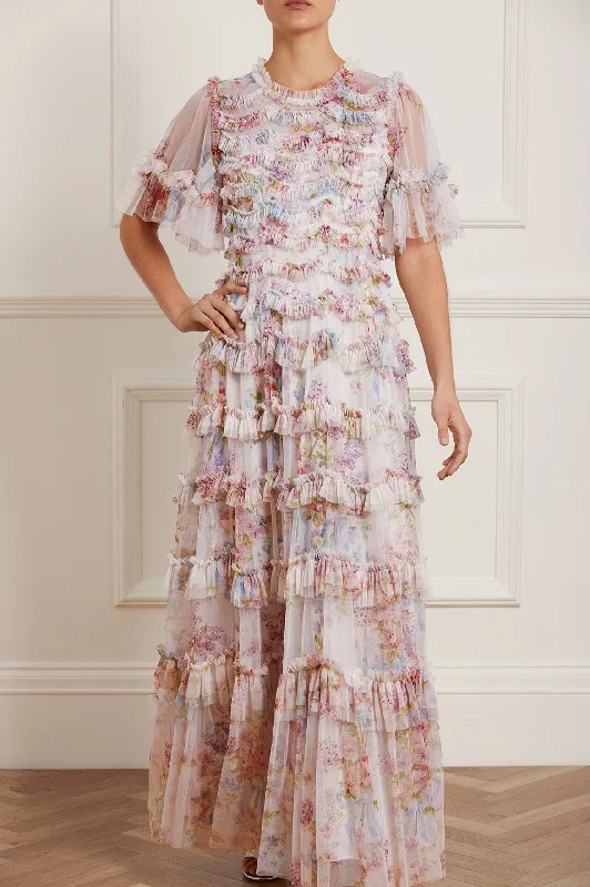 Buy Now Floral Wonder Ruffle Gown