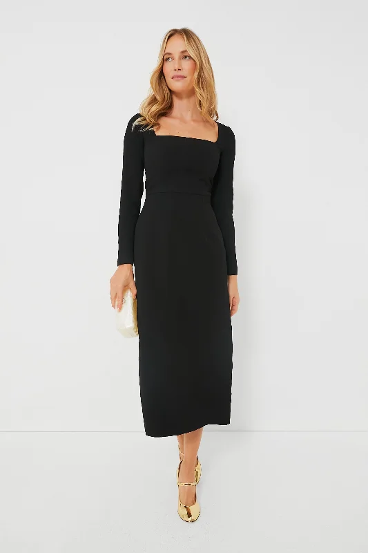 Black Erletta Double Crepe Dress