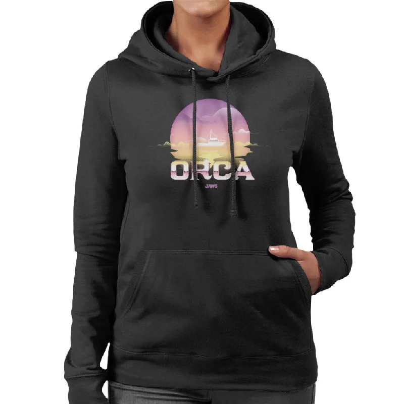 Jaws Orca Sunset In The Sea Women's Hooded Sweatshirt