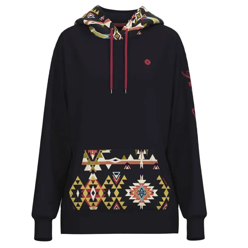 Hooey Women's Navy Aztec Hoodie