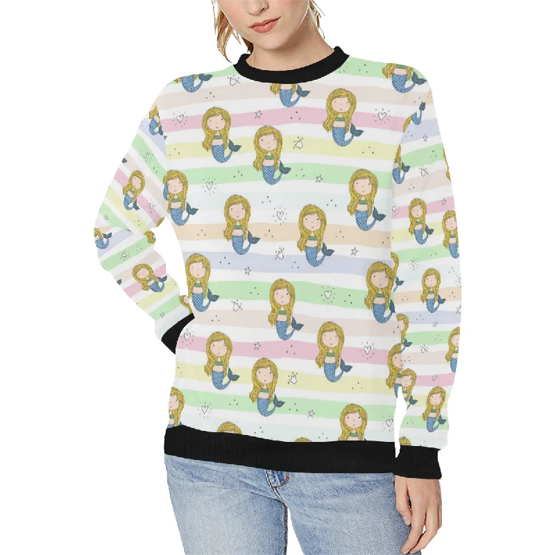 Cute hand drawn mermaid Women's Crew Neck Sweatshirt