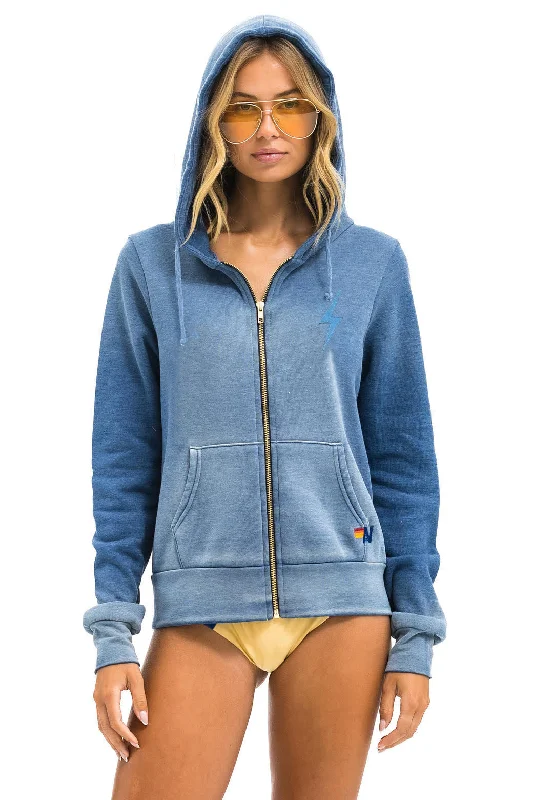 BOLT STITCH 2 ZIP HOODIE - FADED WATER