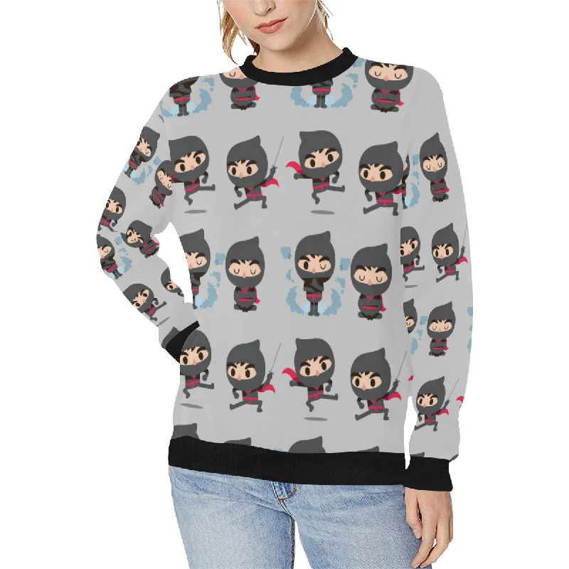 Cute ninja pattern Women's Crew Neck Sweatshirt