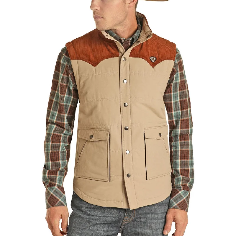 Rock & Roll Cowboy Men's Performance Nylon Tan  Vest 98-1110