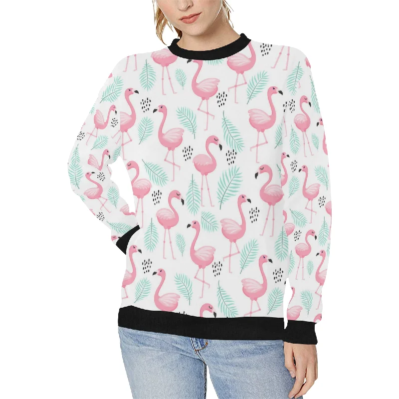 Cute flamingo pattern Women's Crew Neck Sweatshirt