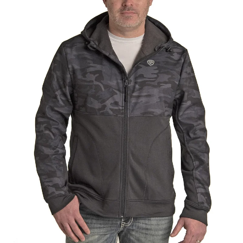 Rock & Roll Cowboy Men's Camo Printed Softshell Hooded Jacket 92-1128