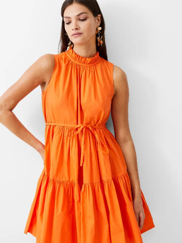 Take Advantage Tiered Poplin Mini Dress
