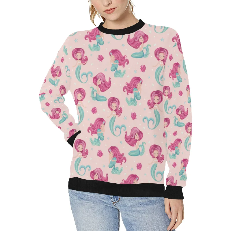 Cute little mermaid pattern Women's Crew Neck Sweatshirt