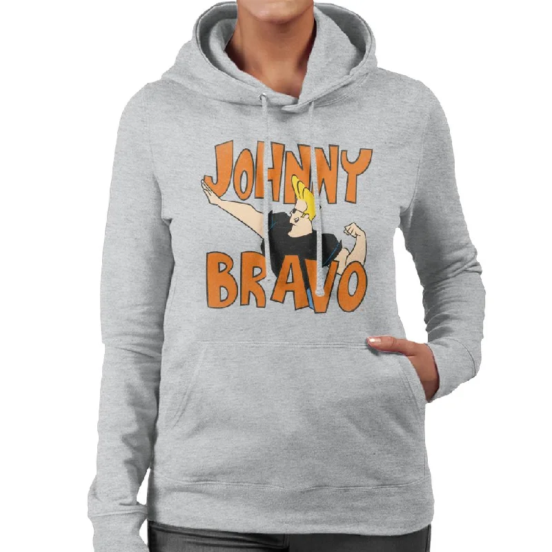 Johnny Bravo Side Pose Logo Women's Hooded Sweatshirt