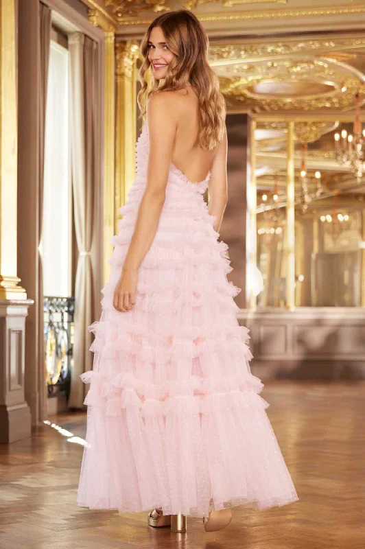 Super Sale Lisette Ruffle Halter Neck Gown
