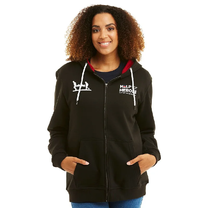 Heritage Zipped Hoody in Black