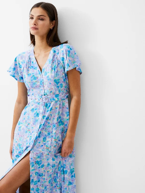 Mega Sale Gretha Belted V-Neckline Dress