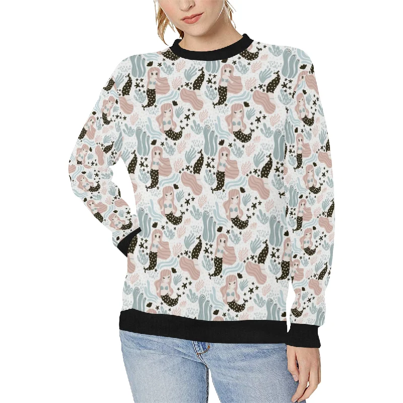 cute mermaid pattern Women's Crew Neck Sweatshirt