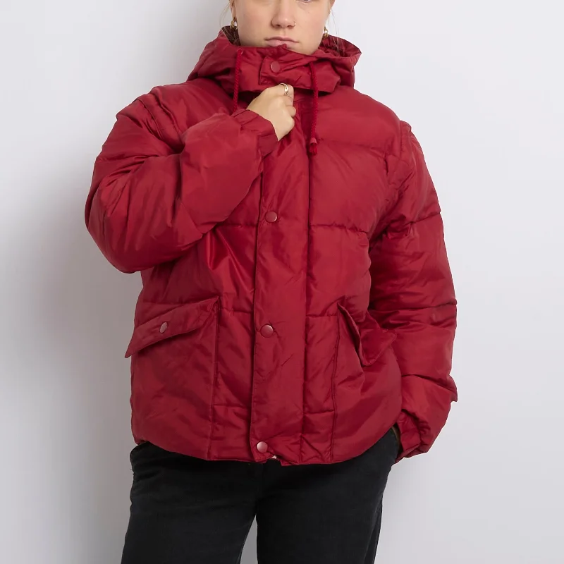 Detachable Sleeve Hooded Puffer Coat- UK 14