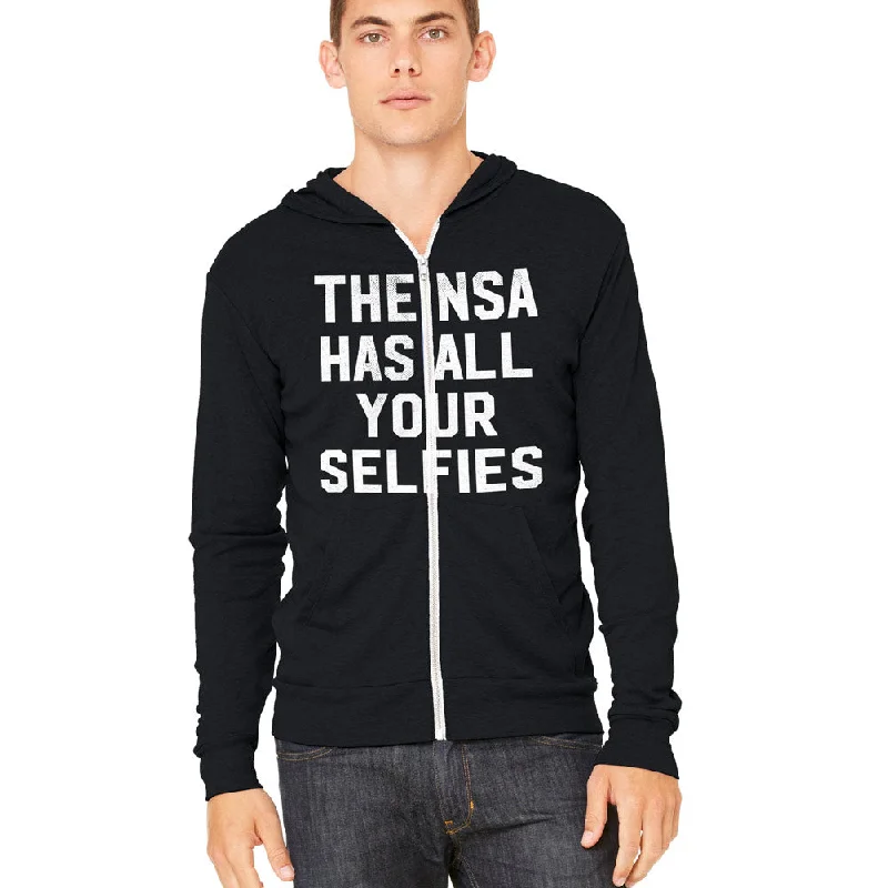 The NSA Has All Your Selfies Tri-Blend Unisex Zip Hoodie