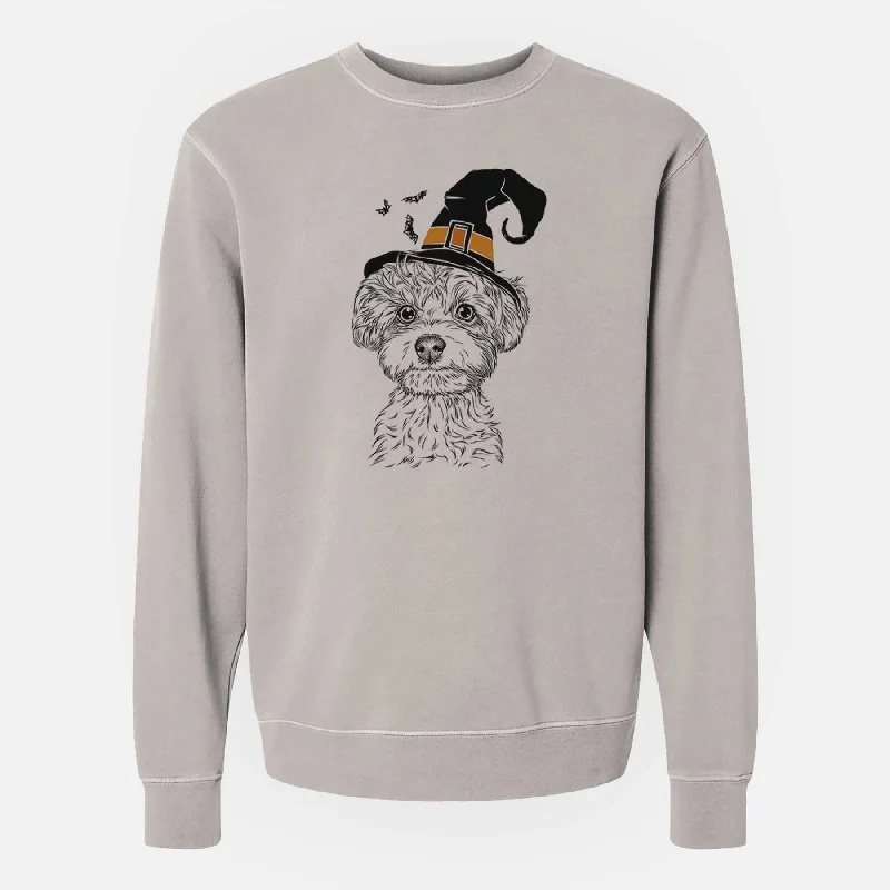 Witch Elliott the Yorkiepoo - Unisex Pigment Dyed Crew Sweatshirt