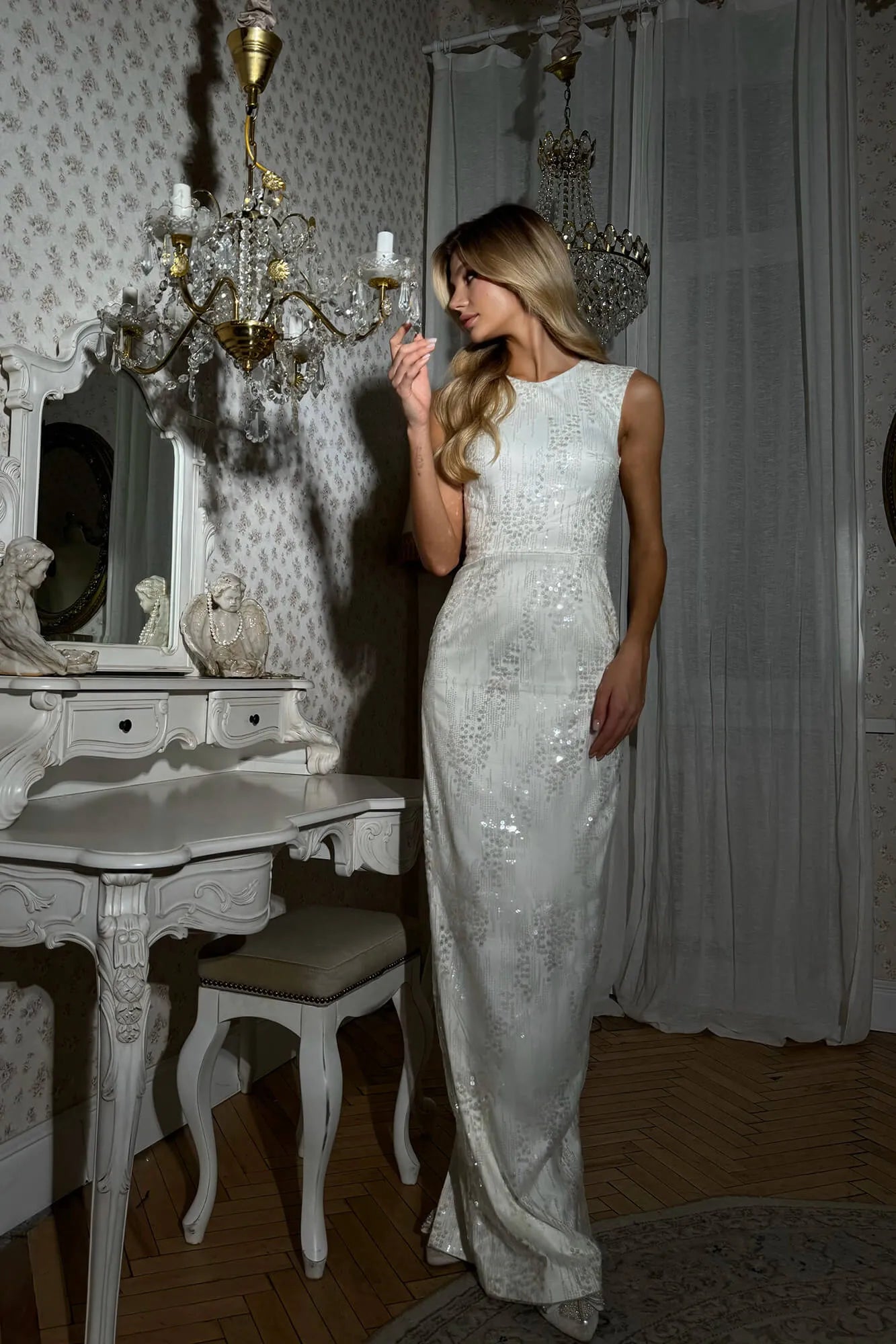 TIME-Limited Offer Sequin Sheath Maxi Dress