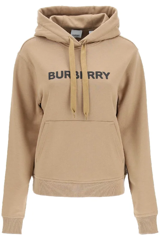 Poulter Hoodie With Logo Print  - Beige