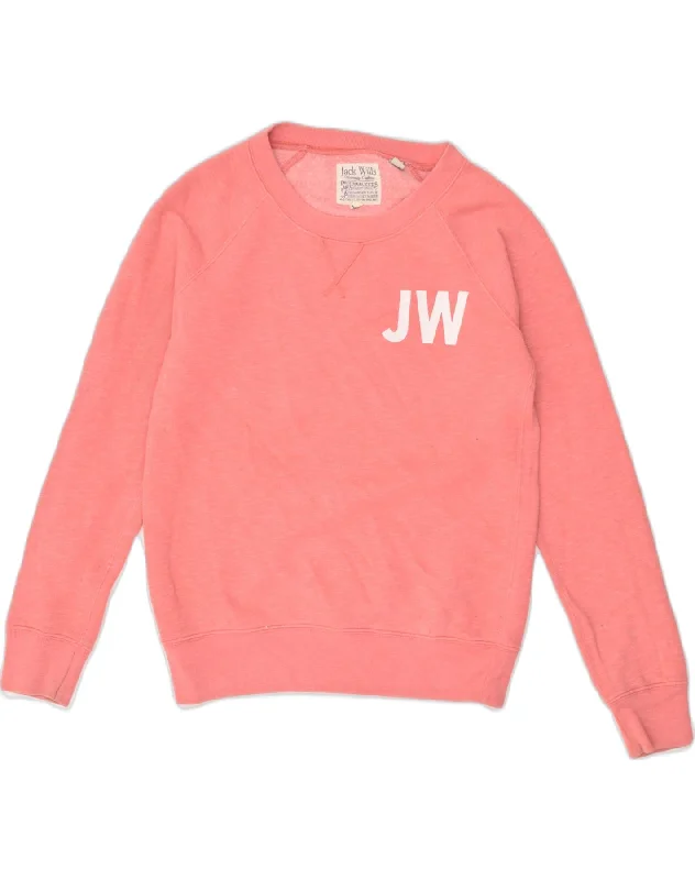 JACK WILLS Womens Sweatshirt Jumper UK 10 Small Pink Cotton