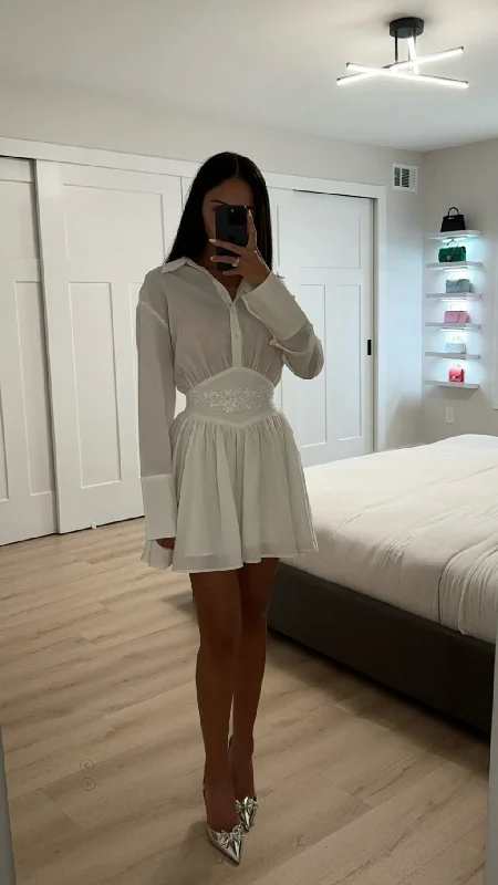 JAMILA WHITE SHIRT MINI DRESS